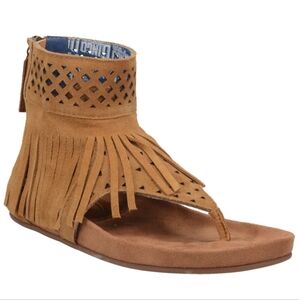 Dingo Fringed Brown Suede Leather Sandal Flip Flops Sz 10M